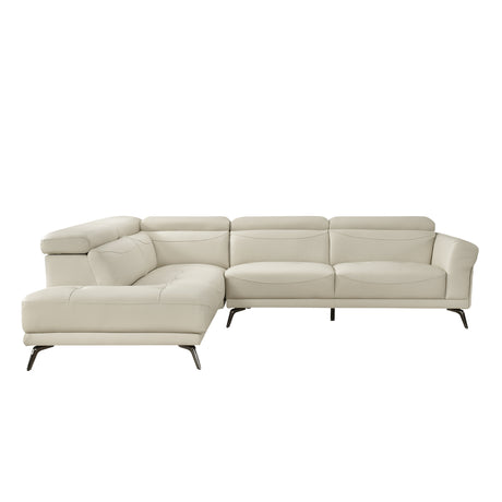Giselle Beige 2-Piece Sectional with Left Side Chaise - Ornate Home