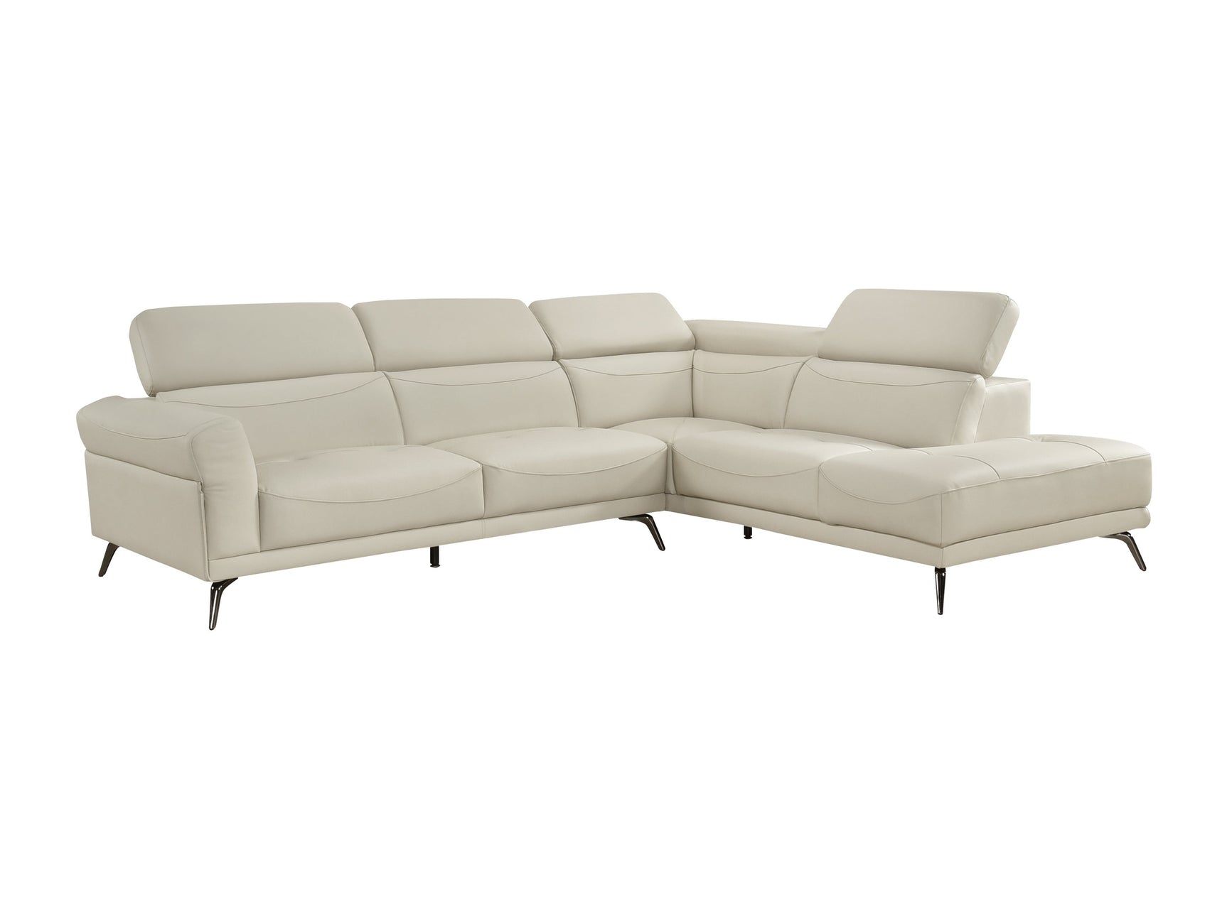 Giselle Beige 2-Piece Sectional with Right Side Chaise - Ornate Home