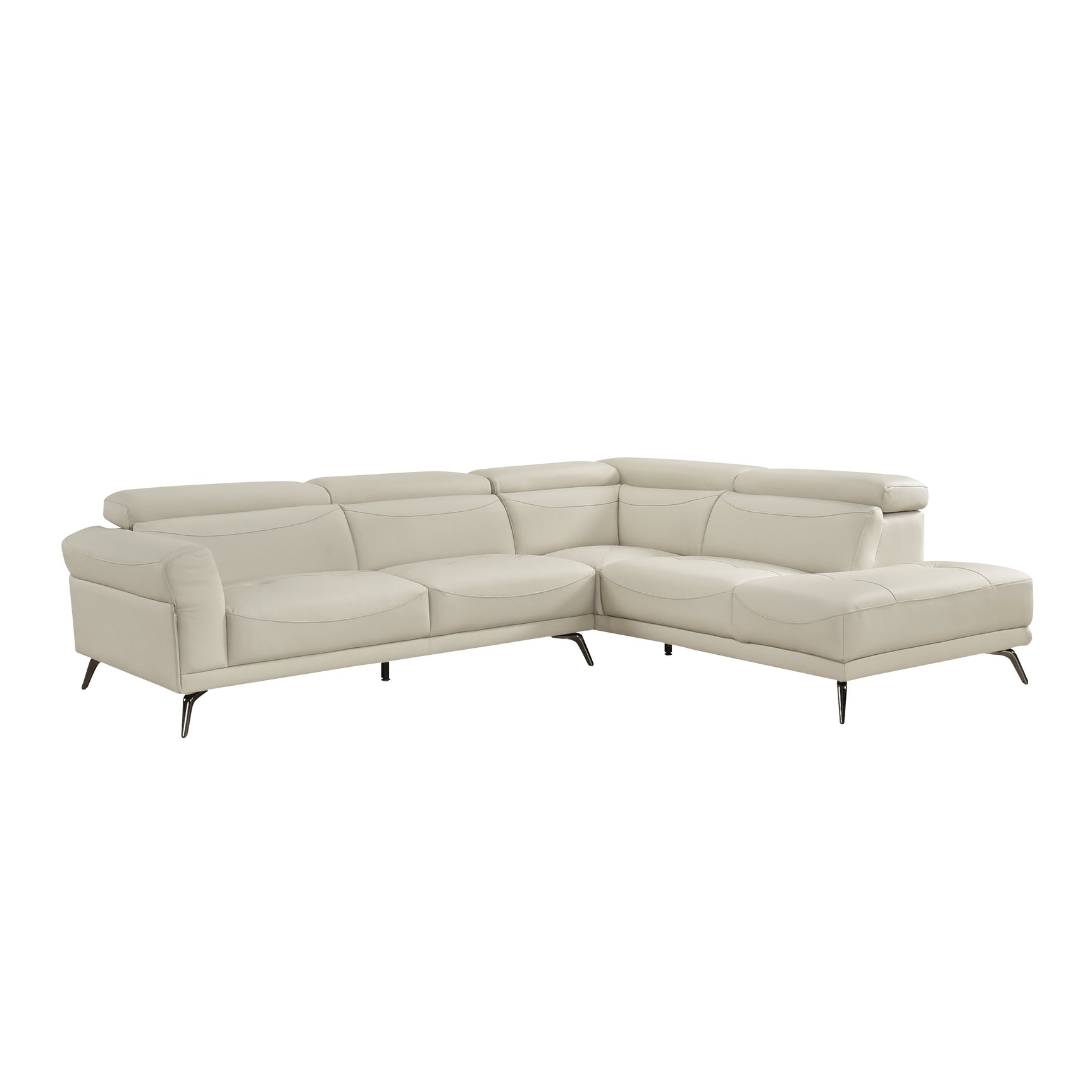 Giselle Beige 2-Piece Sectional with Right Side Chaise - Ornate Home