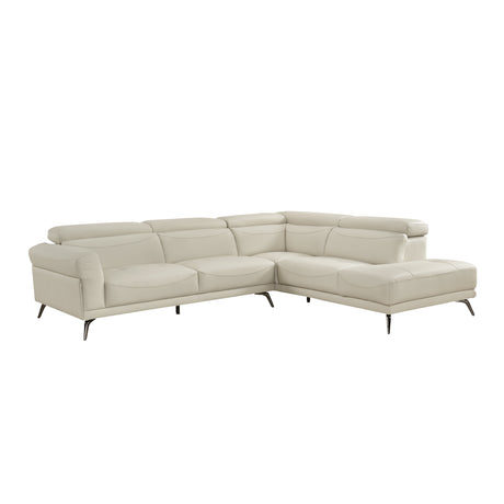 Giselle Beige 2-Piece Sectional with Right Side Chaise - Ornate Home