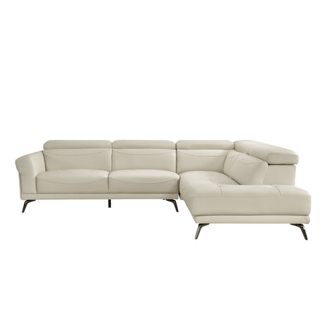 Giselle Beige 2-Piece Sectional with Right Side Chaise - Ornate Home