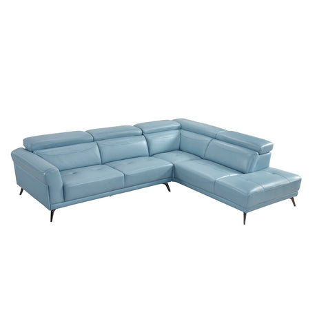 Giselle Blue 2-Piece Sectional with Right Side Chaise - Ornate Home