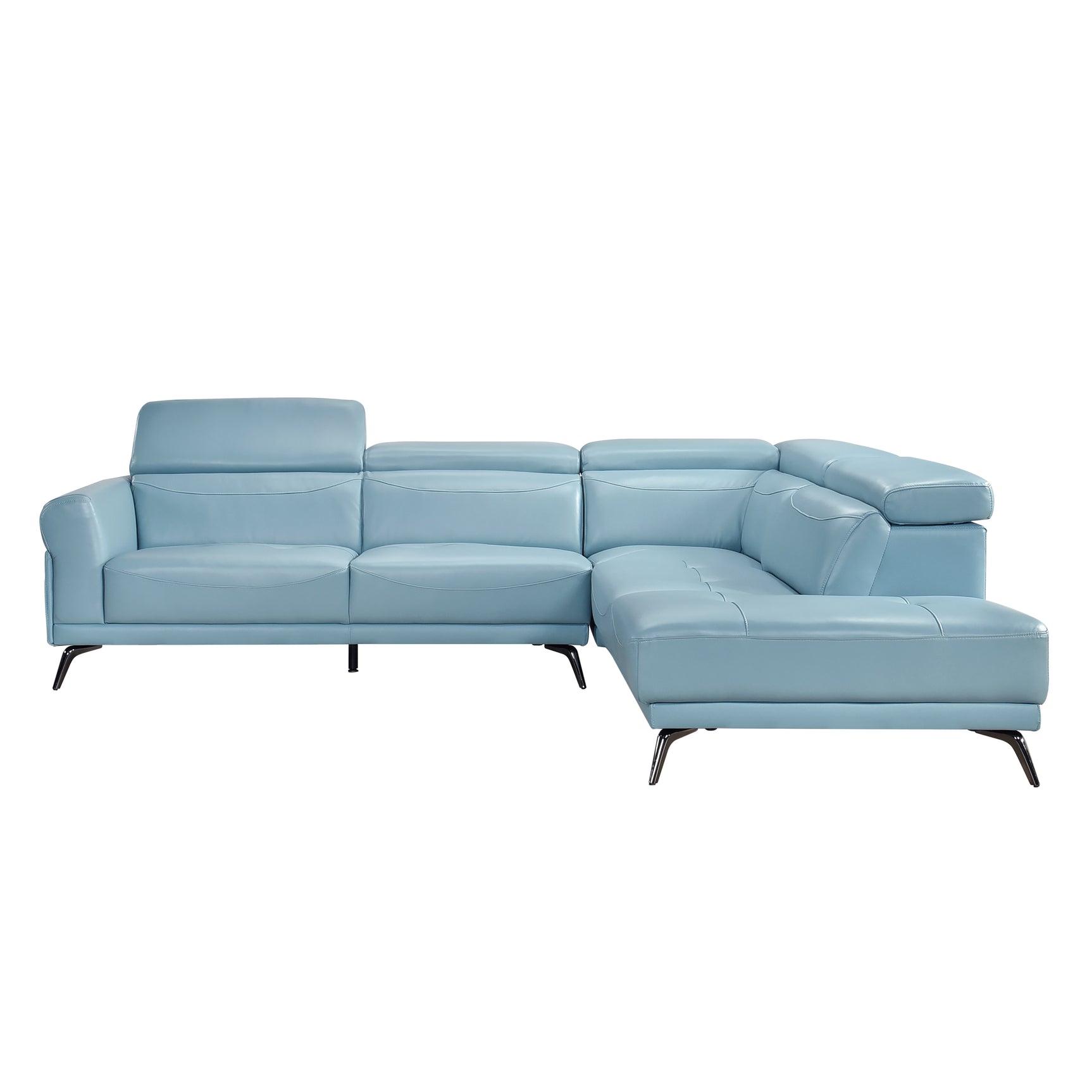 Giselle Blue 2-Piece Sectional with Right Side Chaise - Ornate Home