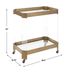 Giselle Bronze Bar Cart - Ornate Home