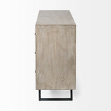 Giselle Brown/Black Fir Veneer 9 Drawer Sideboard - Ornate Home