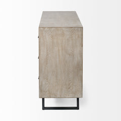 Giselle Brown/Black Fir Veneer 9 Drawer Sideboard - Ornate Home
