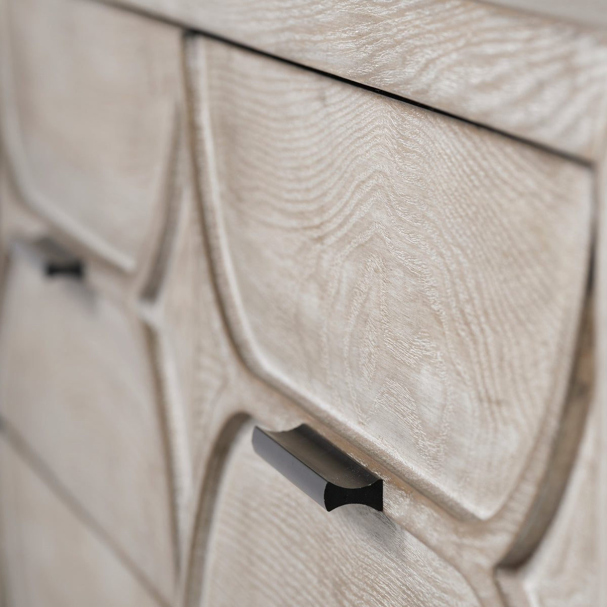 Giselle Brown/Black Fir Veneer 9 Drawer Sideboard - Ornate Home