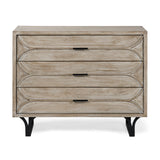 Giselle Light Brown Fir Veneer 3 Drawer Accent Cabinet - Ornate Home