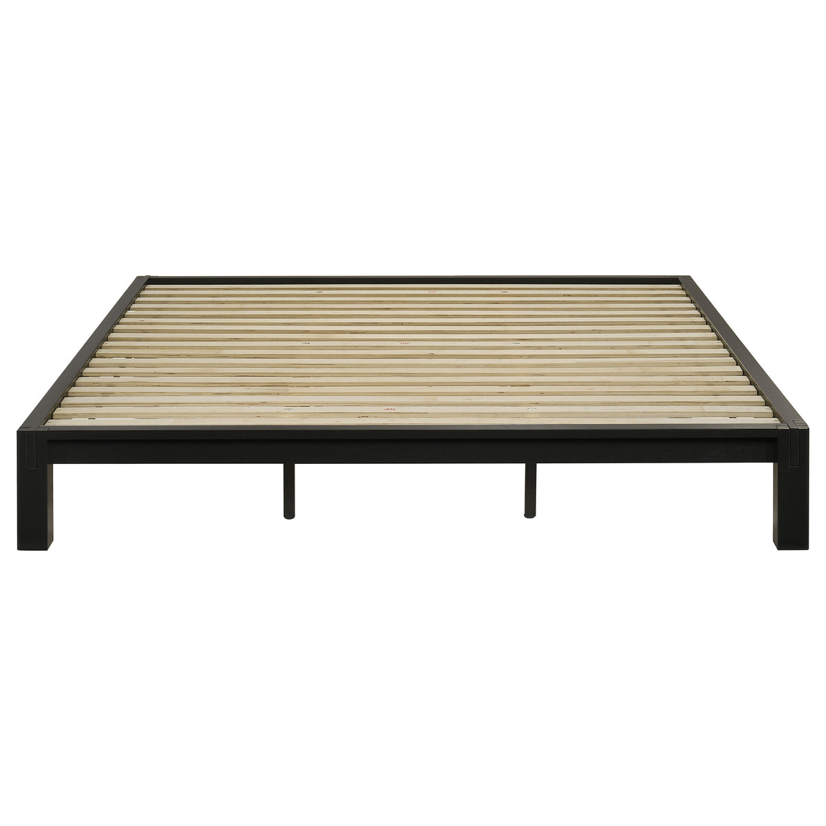 Gislen Black Eastern King Easy Assembly Wood Platform Bed - Ornate Home