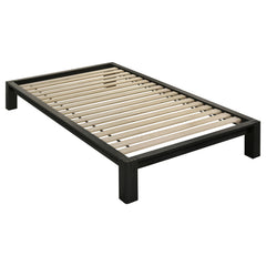 Gislen Black Twin Easy Assembly Wood Platform Bed - Ornate Home