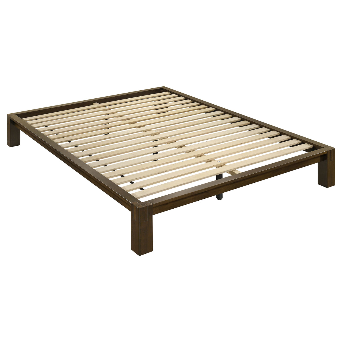 Gislen Walnut Full Easy Assembly Wood Platform Bed - Ornate Home
