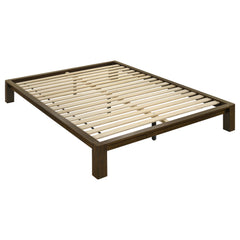 Gislen Walnut Full Easy Assembly Wood Platform Bed - Ornate Home