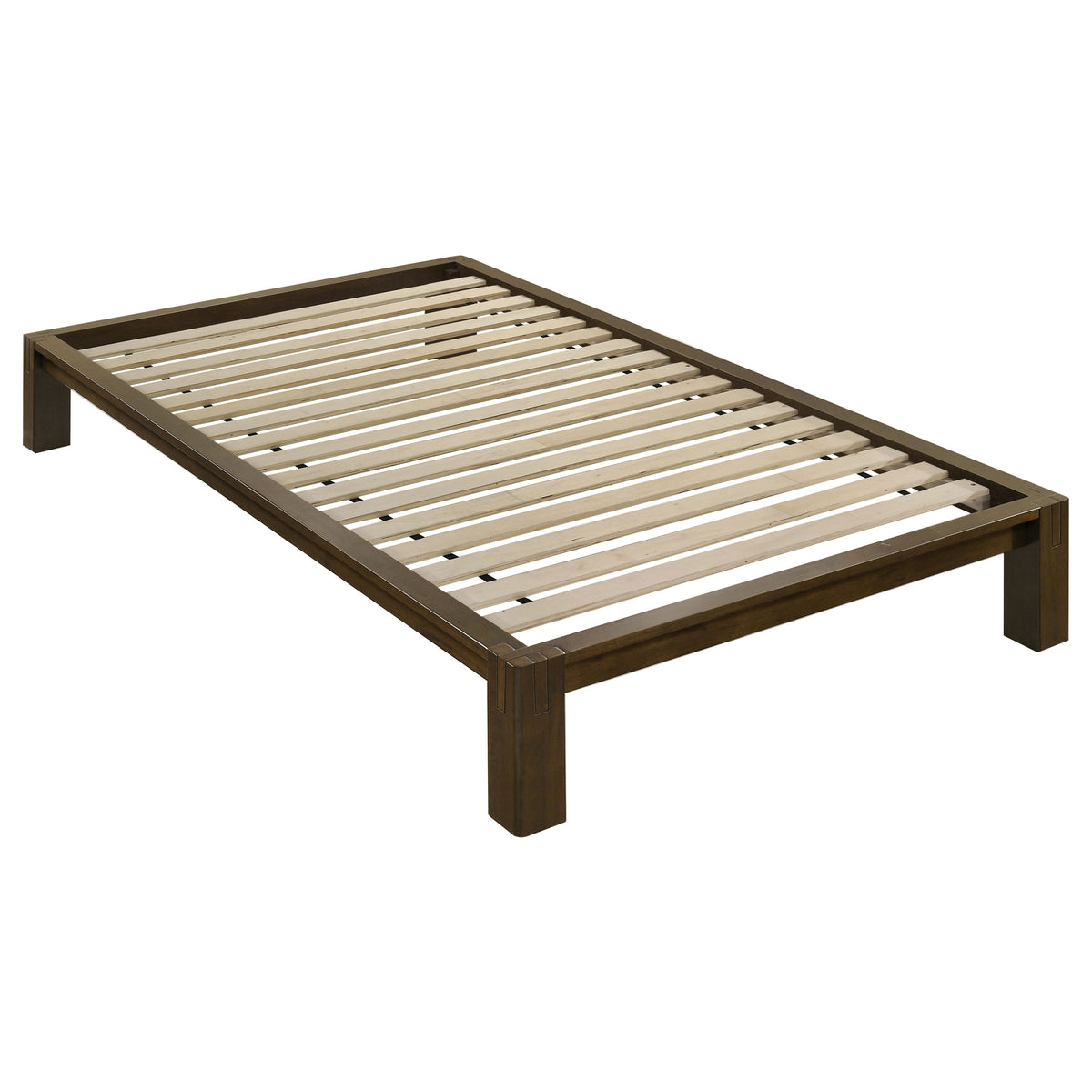 Gislen Walnut Twin Easy Assembly Wood Platform Bed - Ornate Home