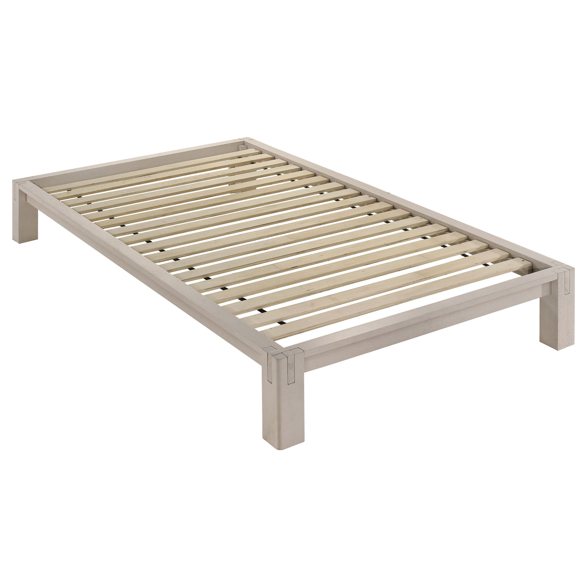 Gislen White Twin Easy Assembly Wood Platform Bed - Ornate Home