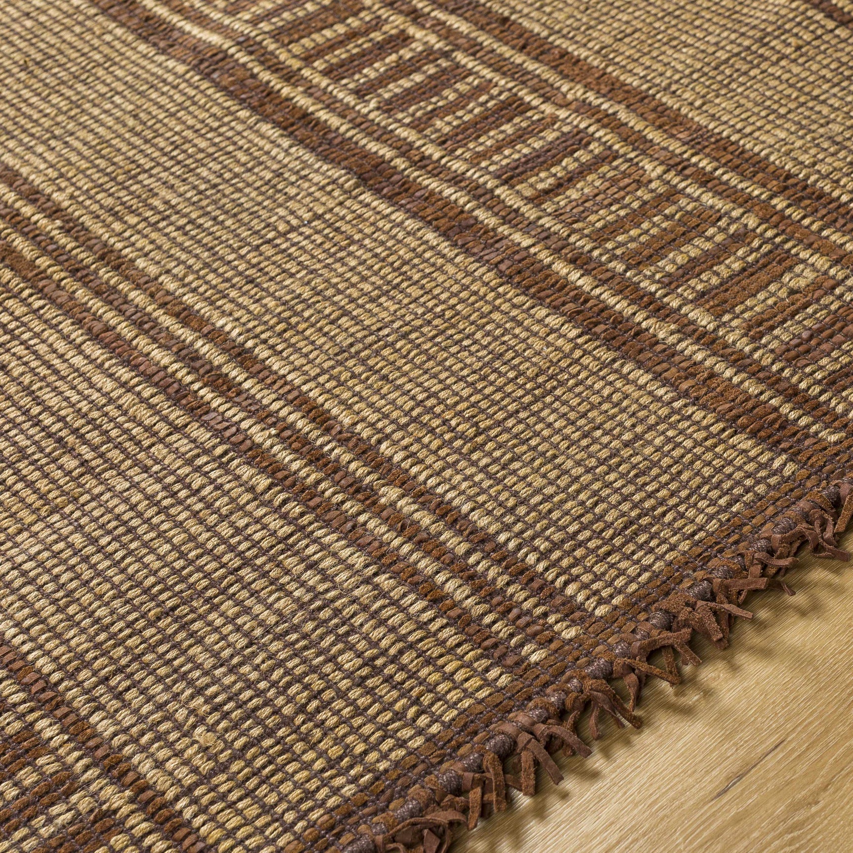 Gita Jute & Leather Rug - Ornate Home