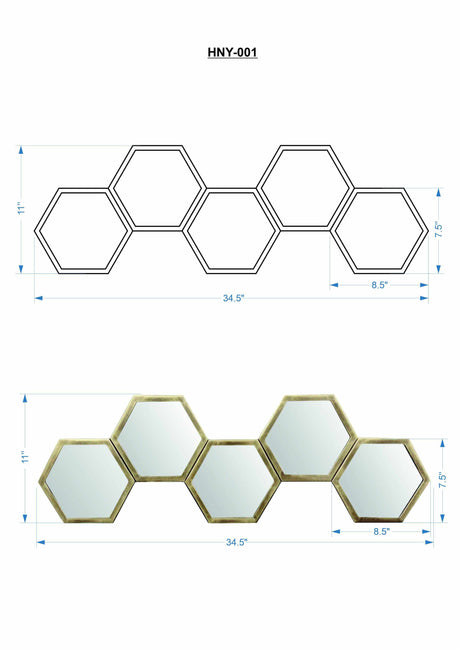 Gitagum Rustic Gold Honeycomb Mirror - Ornate Home