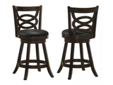 Giulia Cappuccino Swivel Counter Height Stools w/ Upholstered Seat (Set of 2) - Ornate Home