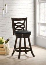 Giulia Cappuccino Swivel Counter Height Stools w/ Upholstered Seat (Set of 2) - Ornate Home