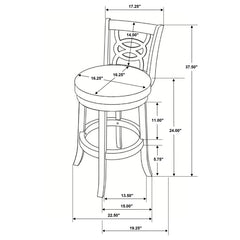 Giulia Cappuccino Swivel Counter Height Stools w/ Upholstered Seat (Set of 2) - Ornate Home