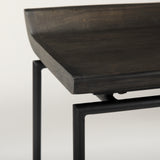 Givens Black Wood Seat Frame Stool - Ornate Home