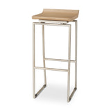 Givens Brown/Silver Wood Barstool - Ornate Home