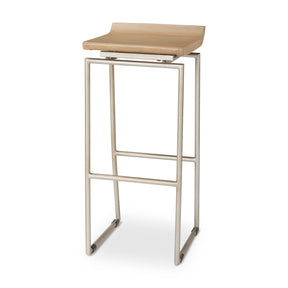 Givens Brown/Silver Wood Barstool - Ornate Home