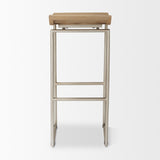Givens Brown/Silver Wood Barstool - Ornate Home