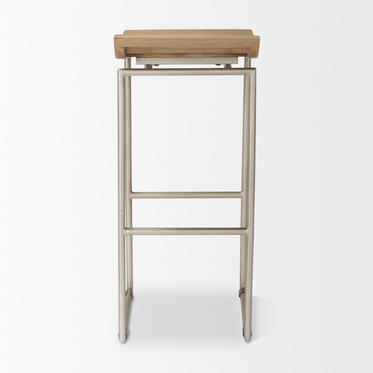 Givens Brown/Silver Wood Barstool - Ornate Home
