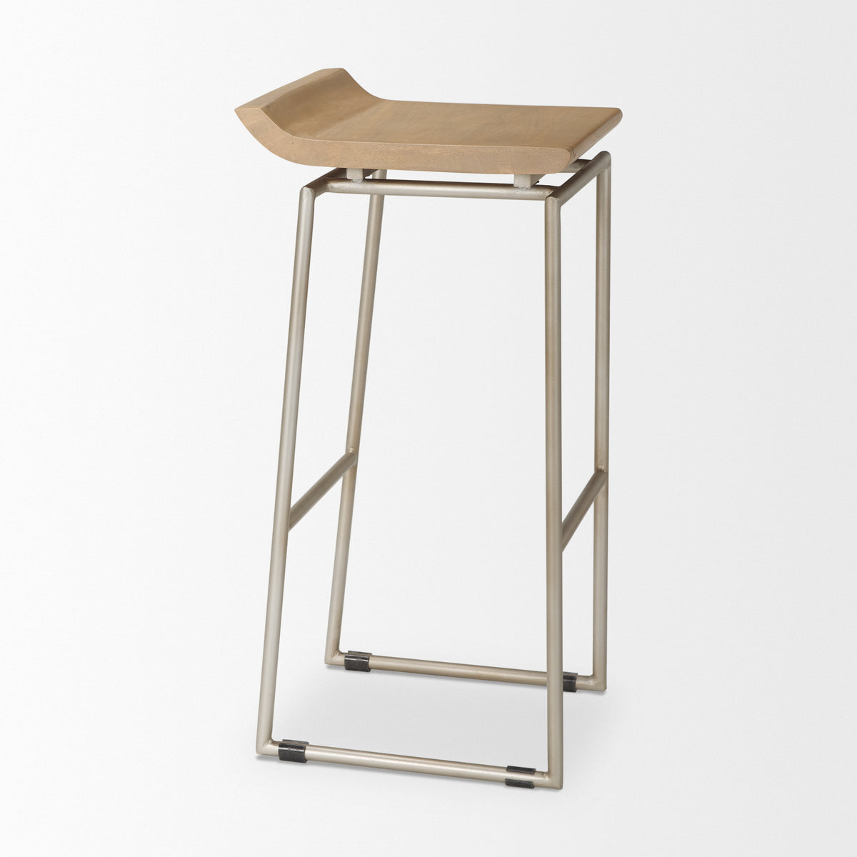 Givens Brown/Silver Wood Barstool - Ornate Home