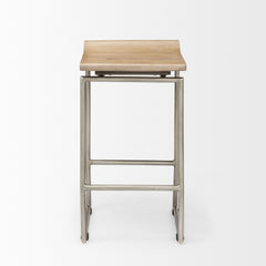 Givens Brown/Silver Wood Counter Stool