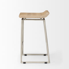 Givens Brown/Silver Wood Counter Stool