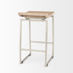 Givens Brown/Silver Wood Counter Stool