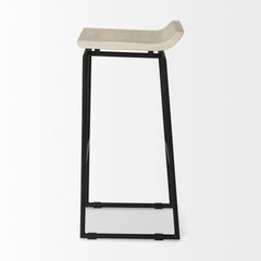 Givens Natural/Black Wood Bar Stool - Ornate Home