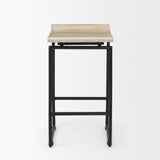 Givens Natural/Black Wood Metal Counter Stool - Ornate Home