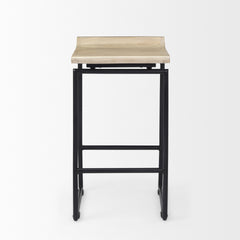 Givens Natural/Black Wood Metal Counter Stool - Ornate Home