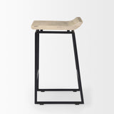 Givens Natural/Black Wood Metal Counter Stool - Ornate Home
