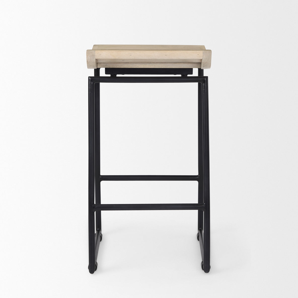 Givens Natural/Black Wood Metal Counter Stool - Ornate Home
