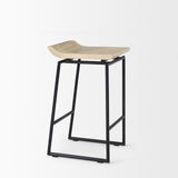 Givens Natural/Black Wood Metal Counter Stool - Ornate Home