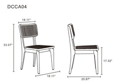 Giverny Dining Chair in Black and Natural Cane (set of 2) - Ornate Home