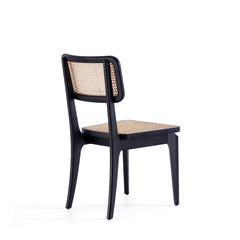 Giverny Dining Chair in Black and Natural Cane (set of 2) - Ornate Home
