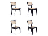 Giverny Dining Chair in Black and Natural Cane (set of 4) - Ornate Home