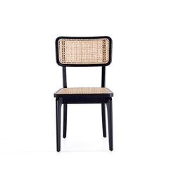 Giverny Dining Chair in Black and Natural Cane (set of 4) - Ornate Home
