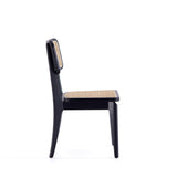 Giverny Dining Chair in Black and Natural Cane (set of 4) - Ornate Home