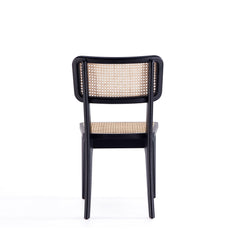 Giverny Dining Chair in Black and Natural Cane (set of 4) - Ornate Home