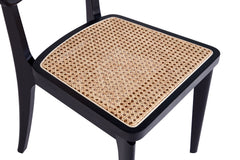 Giverny Dining Chair in Black and Natural Cane (set of 4) - Ornate Home