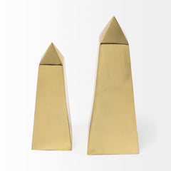 Giza Gold Elongated Pyramids (Set of 2) - Ornate Home
