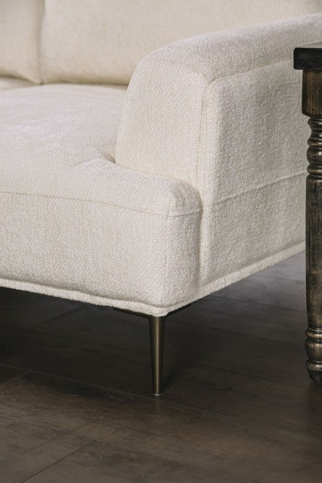 Gladbach Linen White Loveseat - Ornate Home