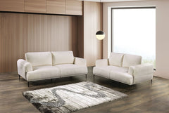 Gladbach Linen White Loveseat - Ornate Home