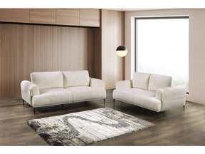 Gladbach Linen White Upholstery Living Room Set - Ornate Home