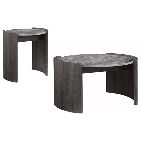 Gladstone Distressed Grey 2-piece Coffee and End Table Set - Ornate Home